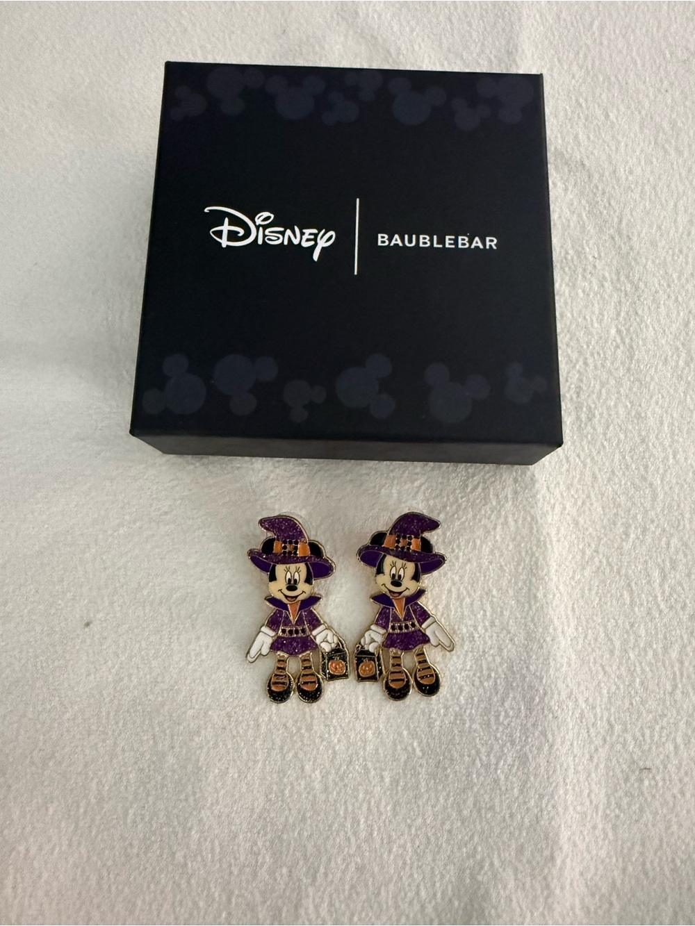 Disney x BaubleBar Purple Minnie Witch Earrings